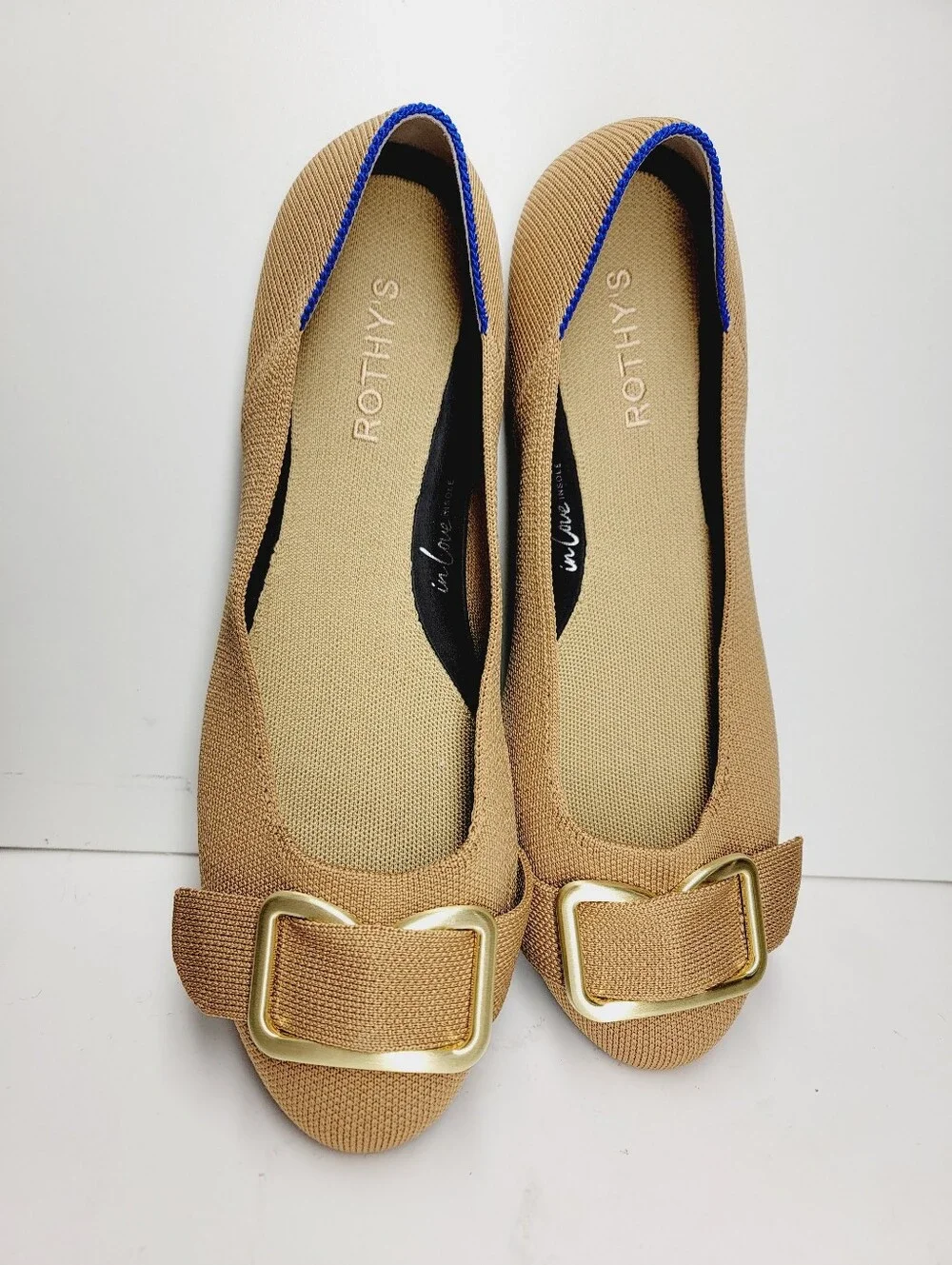 Rothy's The Enblem Wren Tan Round Toe Ballet Flat Size 11